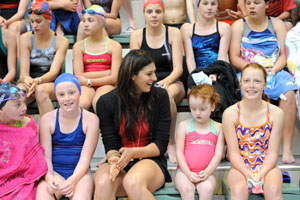 stephanie sits with kate daly and other swim clinic kids photo delly carr sal.jpg stephanie sits with kate daly and other swim clinic kids photo delly carr sal.jpg